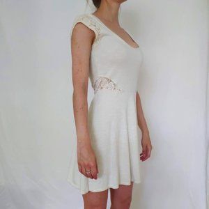 S | AE | White Lace Skater Dress